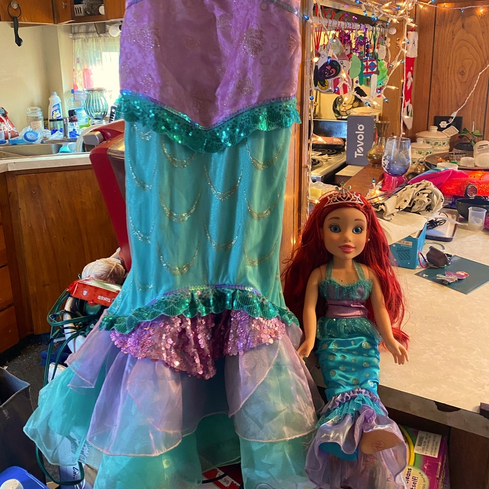 The Little Mermaid Princess Ariel Costume Dress.  (Doll not included )